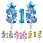 MEIDDING один день рождения воздушные шары украшения с принтом Звезда, с надписью Number One воздушный шар из фольги для первого дня рождения, в честь балон Baby Shower украшения