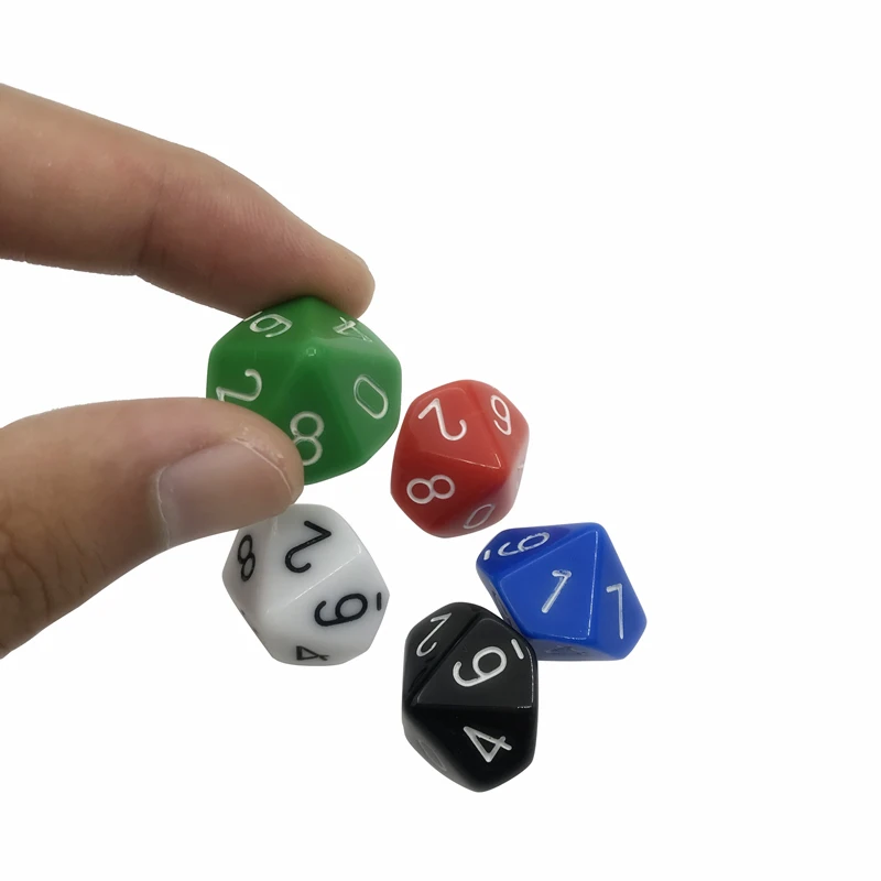 5Pcs/Lot Multicolor D10 Originality Dice Acrylic Rounded Corner Multi-faceted Set Game | Спорт и развлечения