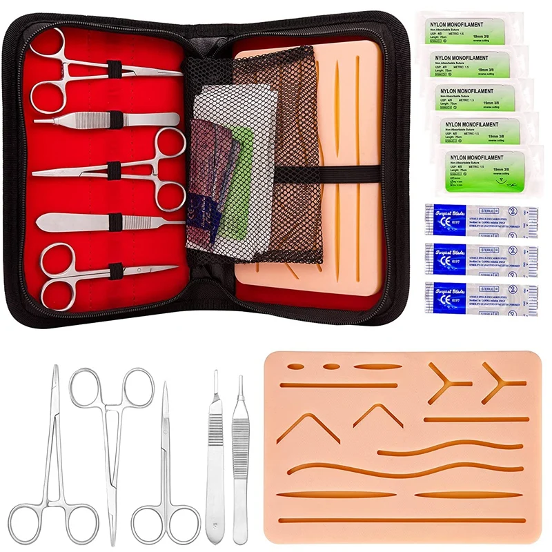 

Suture Practice Kit for Students Suture Practice Kit for Suture Training Full Set of Essentials Stainless Suturing Tools