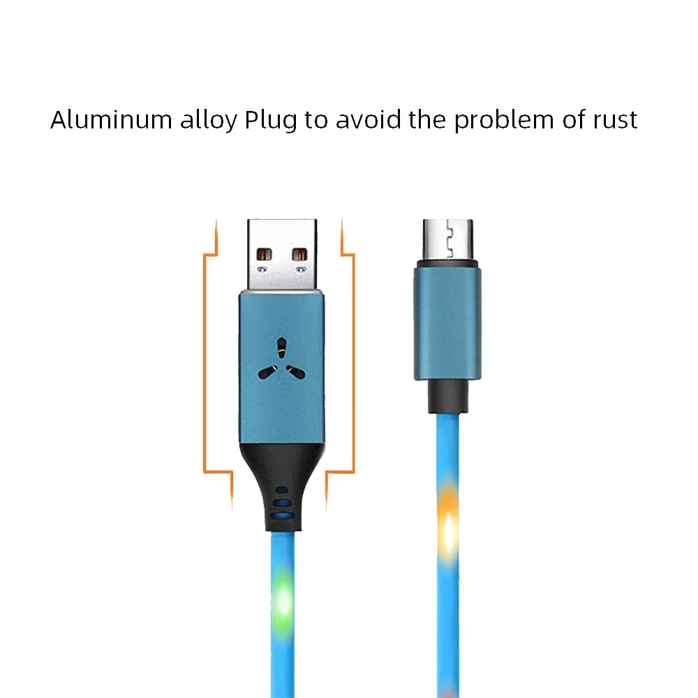 NOHON светодиодный мигающий usb-кабель для iPhone X, XS, XR, для samsung, S10, S9, быстрая зарядка, Тип C, Micro USB, шнур для передачи данных