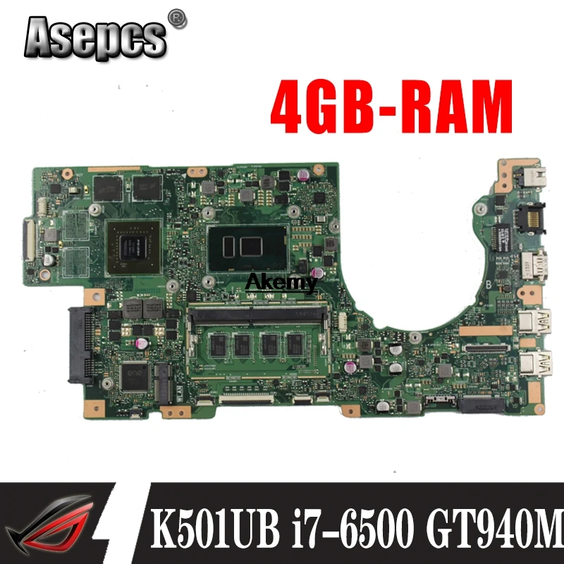 K501UX материнская плата для ноутбука For Asus K501UB K501UQ оригинальная DDR3 8GB RAM I7 6500U