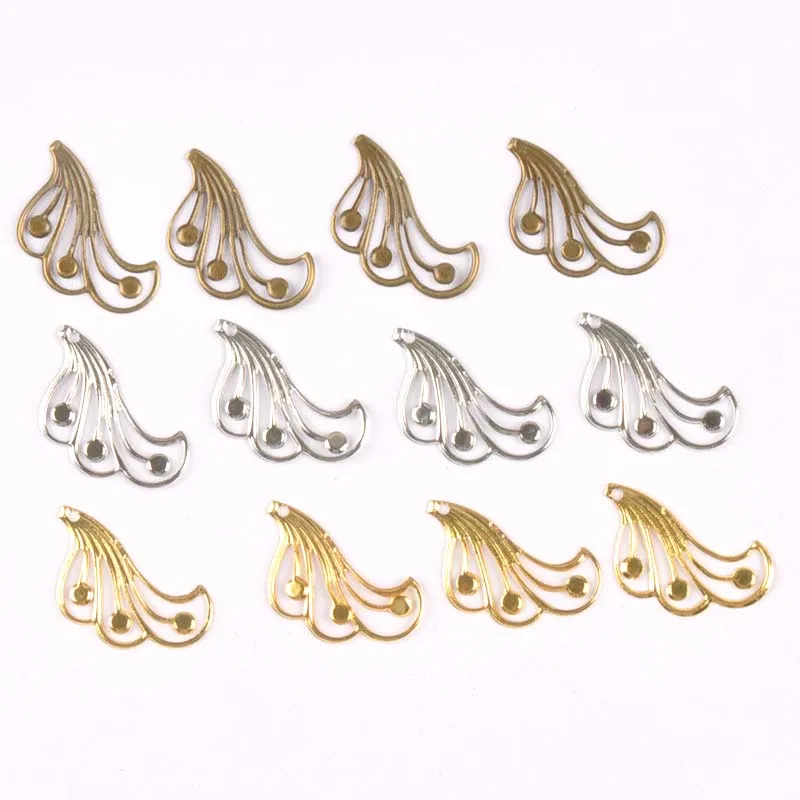 Филигранная обертка для украшений «сделай сам», коннекторы для цветов, металлическое изделие, подарочное украшение, 21x25 мм, 50 шт., 3 цвета, YKL0765