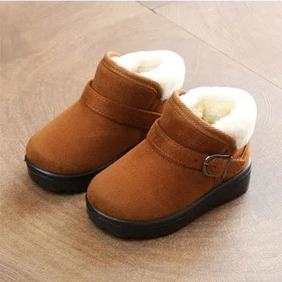Khaki MHYONS/детская одежда для снежной погоды; детская обувь; обувь для девочек; обувь для мальчиков; модная мягкая подошва, детские для девочек плюшевые сапоги Зимняя теплая куртка для детей, кроссовки на плоской подошве - Цвет: Khaki