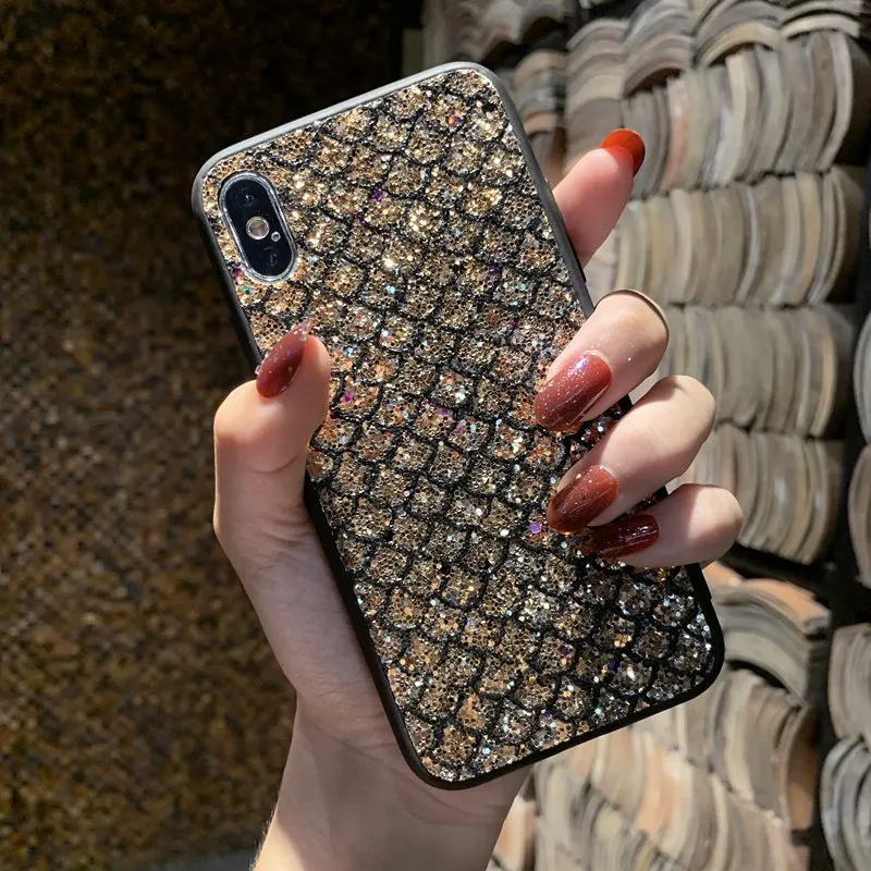В виде рыбьей чешуи Блестящий Футляр для huawei P30 Lite P20 Коврики 10 20 Pro P Smart плюс Y6 Y9 2019