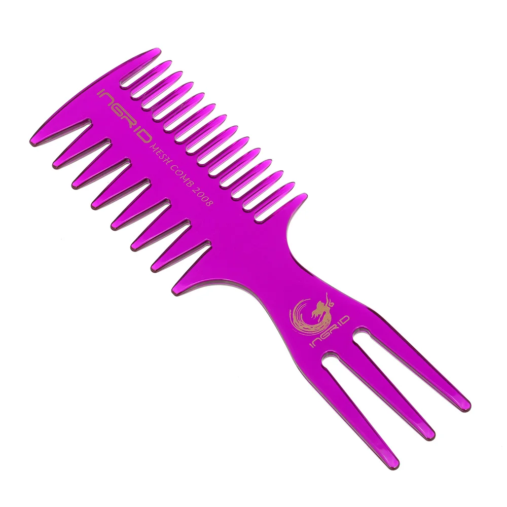 Профессиональный трёхсторонний гребень для волос вставка афро широкий зуб масло