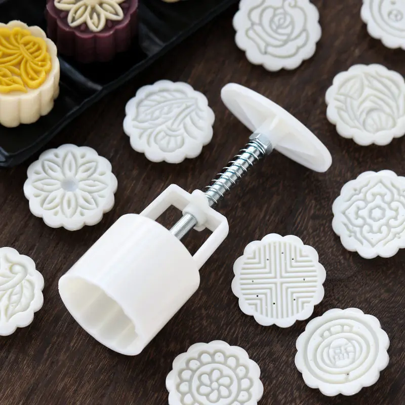 6 шт 3D цветы марки Луны форма для украшения торта баррель круглая лунного пряника