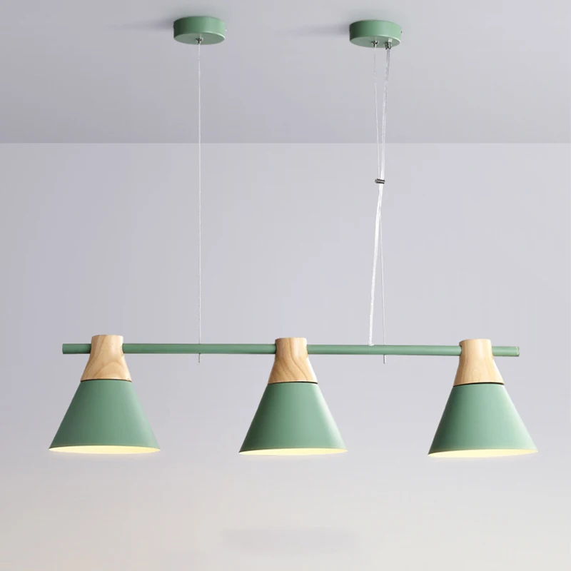 Скандинавская простая индивидуальная 3 светильника из массива дерева E27/E26