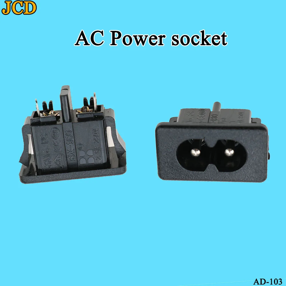

JCD AC-14 AC 250V 2.5A Male 2 Pins Power Inlet Socket IEC320 C14 Socket Panel Embedded