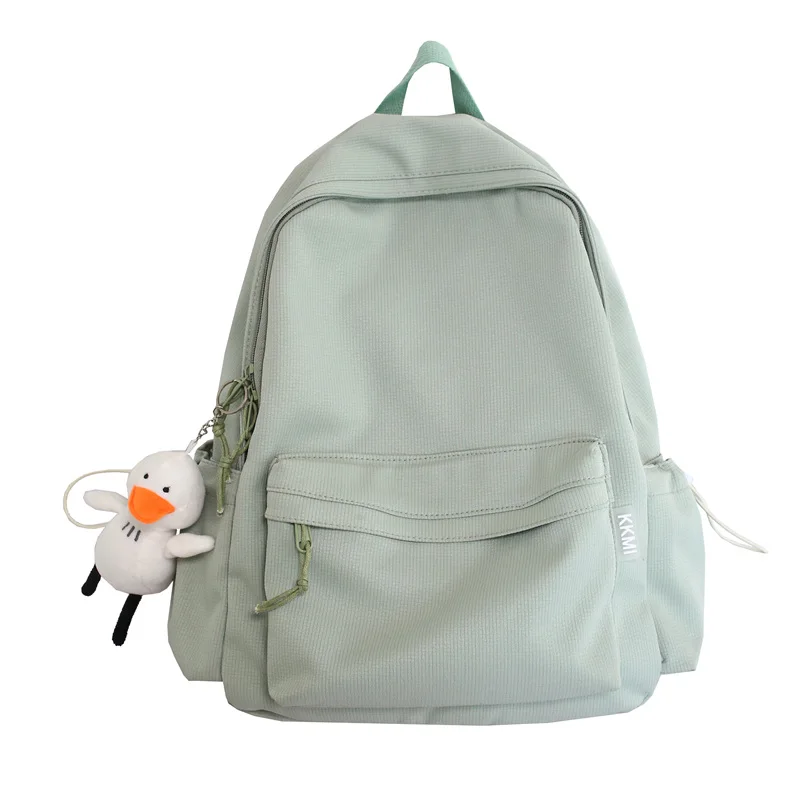 

Fashion Women's Backpack Simple Solid Color School Bag For Girls Large-capacity Coated Nylon Travel Backpacks Travel Backbags