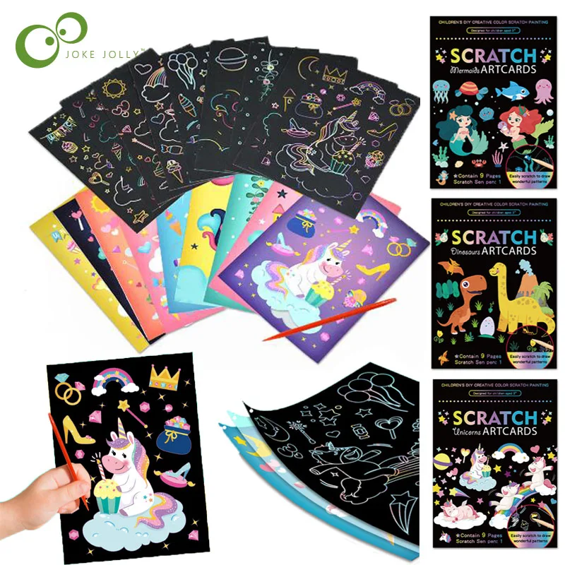 9 шт./компл. красочный волшебный (динозавр/Единорог) С рисунком из мультфильма