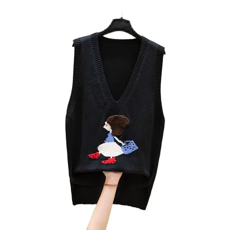 

Chun xia v-neck vests ladies tops 2021 new easing ma3 jia3 knitting wool shawl ladies wear outside joker