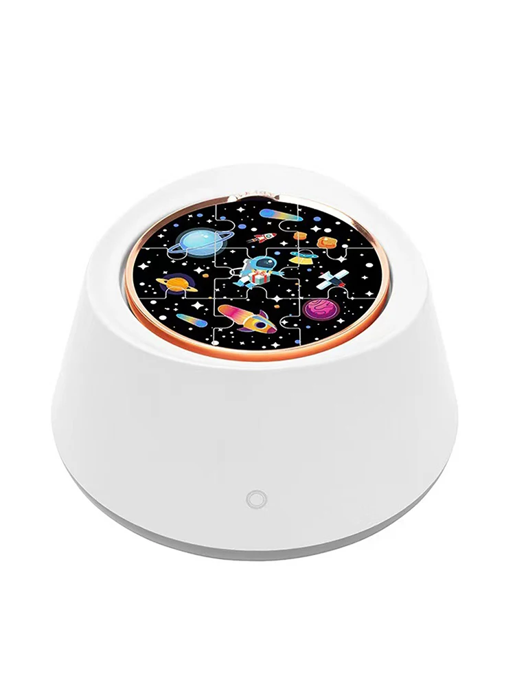 Proyector de rompecabezas con luz nocturna para ni&ntilde;os, l&aacute;mpara de proyecci&oacute;n de ambiente colorido, con reproductor de m&uacute;sica Girlheart-1