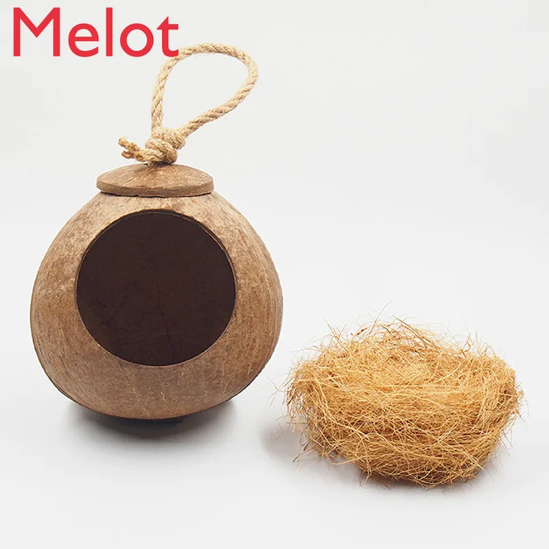 

Кокосовая Скорлупа древесный уголь Птичье гнездо теплое деревянное подвесное гнездо для улицы зимнее перламутровое размножение пион ...