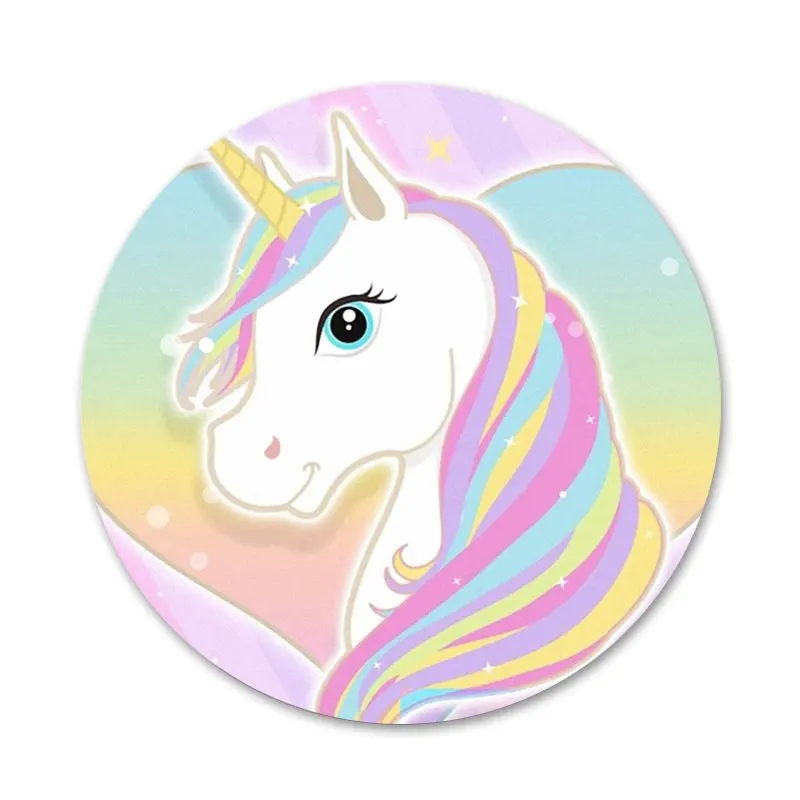

Unicorn On Rainbow Badge Brooch Pin Accessories For Clothes Backpack Decoration gift 58mm