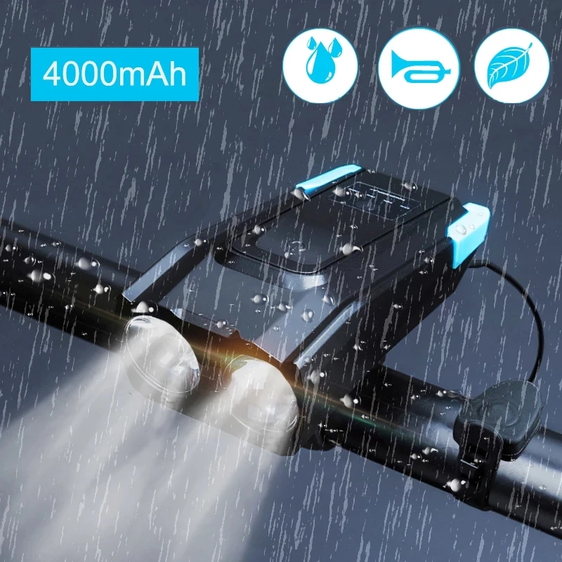 

4000 мА/ч, индукционный велосипед передний светильник набор USB Перезаряжаемые умный головной светильник со звуковым сигналом 800 люмен светоди...