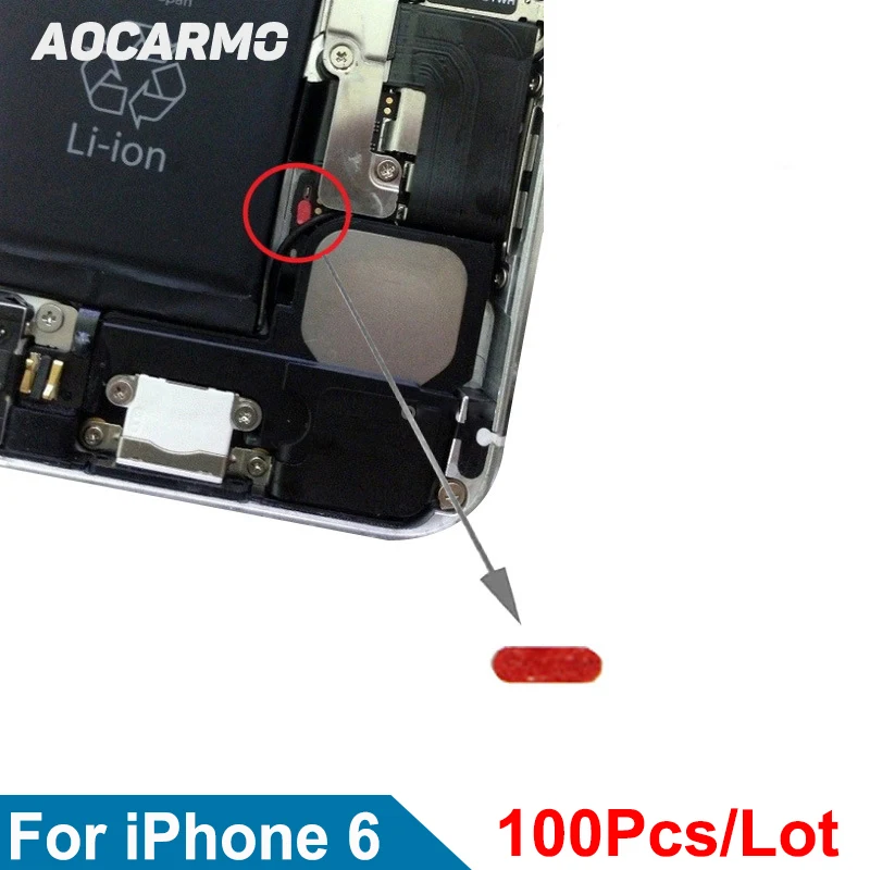 Комплект водонепроницаемых красных наклеек Aocarmo 100 шт./лот для iPhone 6 4 7