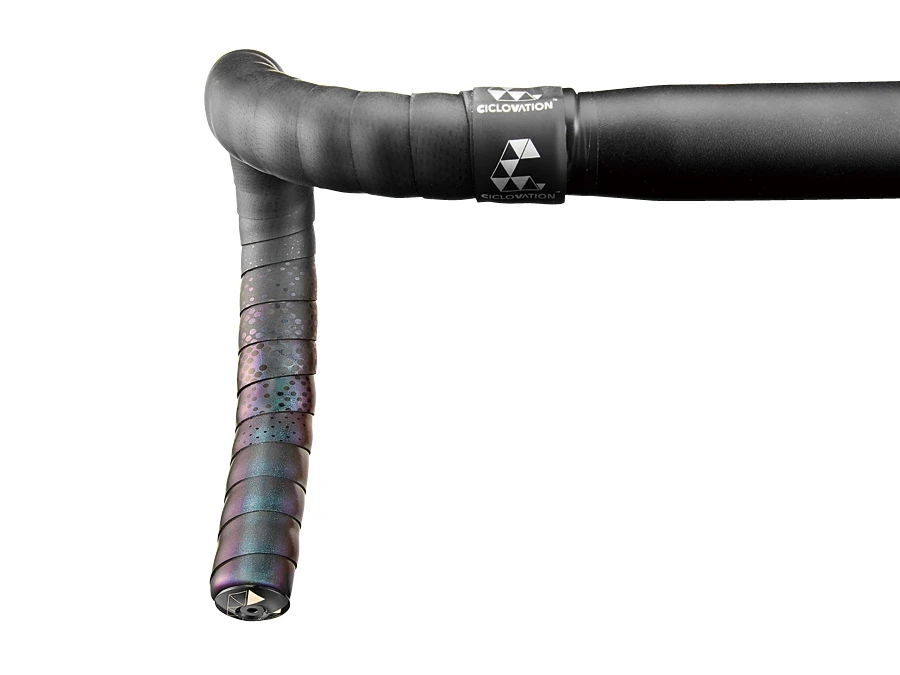 

Ciclovation Road Bicycle Bar Tape W/Leather Touch Fusion Series Racing Bike Tape Fades Color Aurora Shotting Star Chamelemon