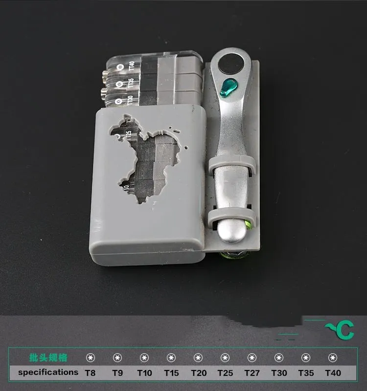 type C 12 шт./компл. отвертка инструмент гаечный ключ комплект с длинным рукавом Мини двухполосный Портативный Япония Фукуока(комбинированный ключ, дюймовый стандарт - Цвет: type C