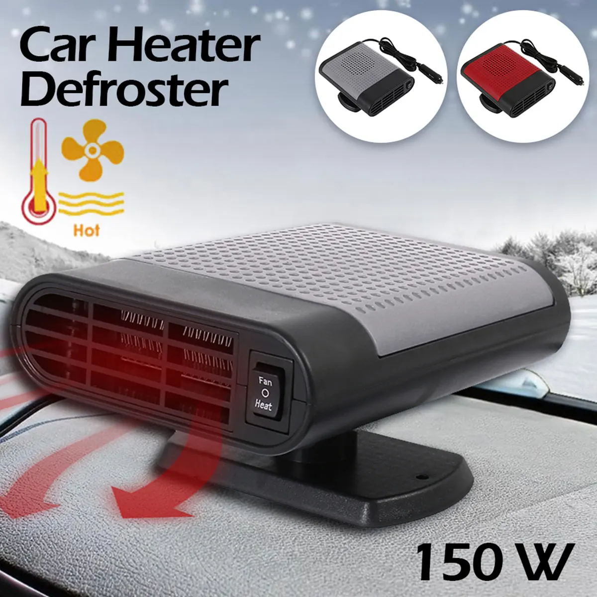 

Mini Car Heater 2 in 1 Cooling Heating Fan Handheld Car Defogger Heater Auto Windshield Defroster Portable Auto Anti-Fog Heater