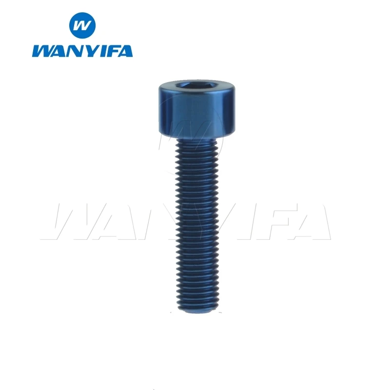 M5x20 Blue Wanyifa M5 x от 10 до 12 лет, 16, 18, 20, 25 30 35, 40 45 50 55 60 мм Винт С Титановым болтом клеймо для Велосипедный вынос руля велосипедный крепеж - Цвет: M5x20 Blue
