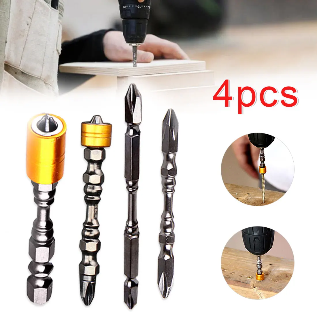 

1 pc of hardness 65mm110MM magnetic double cross head electric screwdriver bit cross screwdriver with ring
