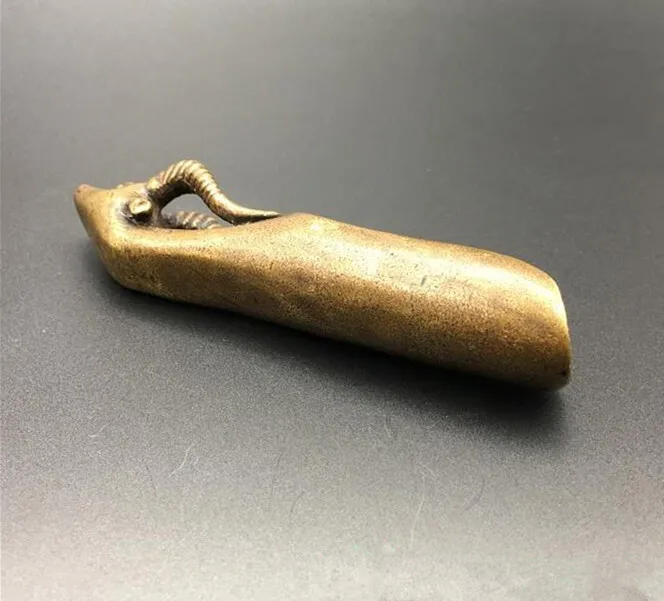 

Chinese pure brass sheep head Coffee spoon tea spoon crafts