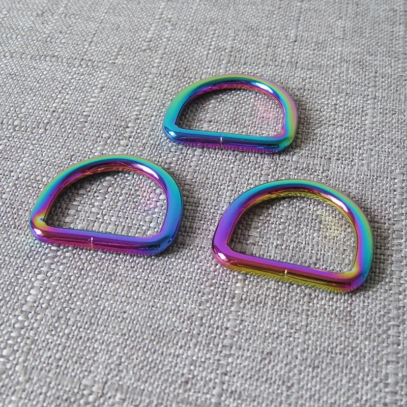 1 шт. 25 мм Радужная металлическая d-образная Пряжка ручная сумка на ремне для собак