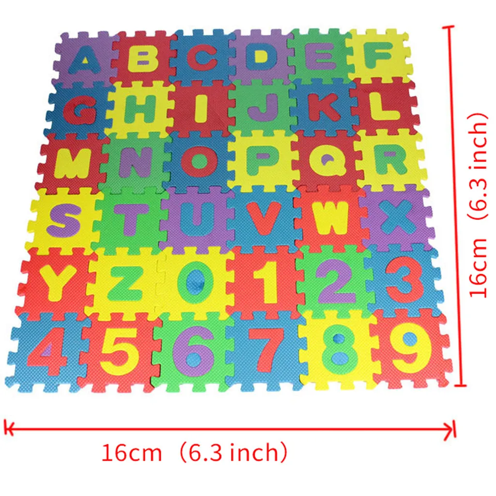 

36pcs baby Children Number Alphabet Foam Puzzle Letters Floor Soft Baby Mat Pre-school Magination Intellectual Educational toys