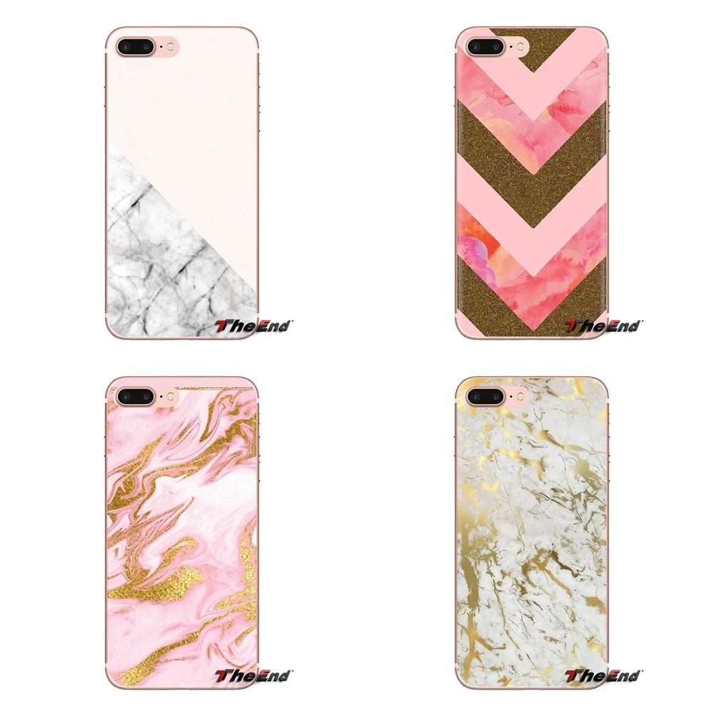 Мягкий корпус Чехол розовое золото блеск мраморные полосы для LG Spirit Motorola Moto X4 E4 E5