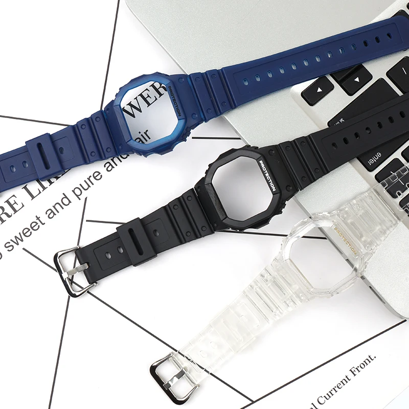 

Ремешок резиновый для Casio G-shock DW5600 GW5000, мужские аксессуары для наручных часов, водонепроницаемый спортивный браслет с пряжкой с язычком
