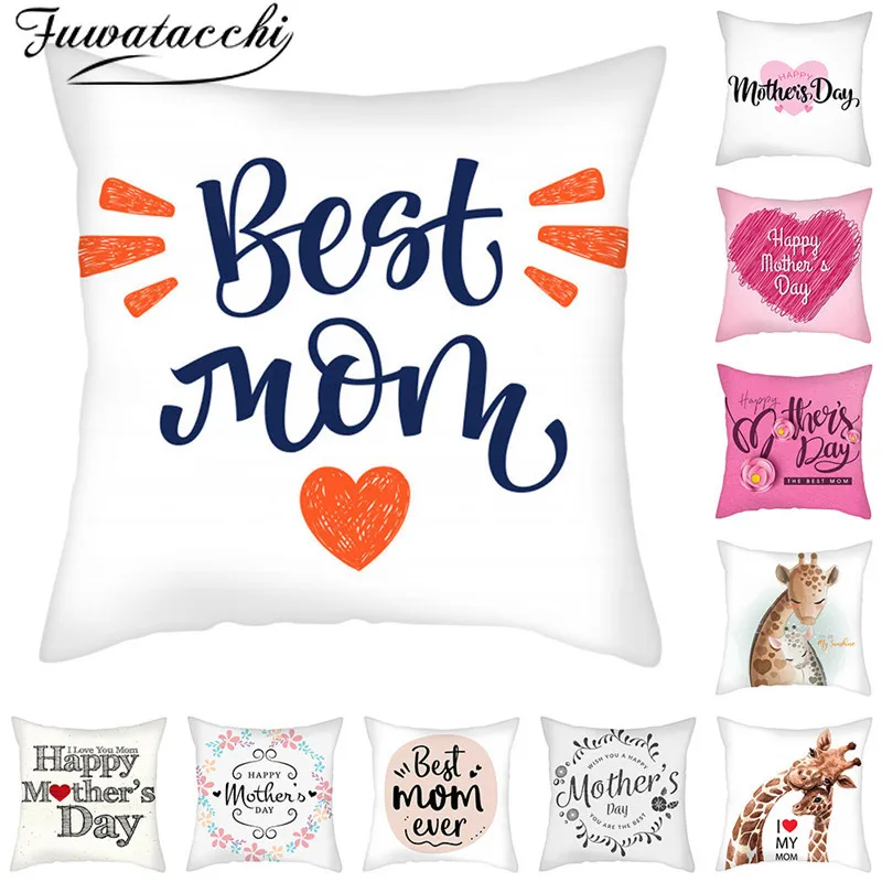 

Fuwatacchi Polyester Love Cushion Cover Mother's Day Pillow Covers Home Decoration Accessories Decorative Throw Pillow Cases