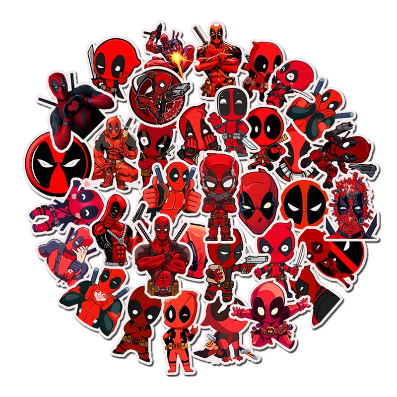 35 шт. Marvel скейтборд стикеры s Мстители Дедпул человек стикер с рисунком из мультфильма багаж Ноутбук наклейки мото наклейка для велосипеда игрушки - Цвет: 35PCS TZ-1005