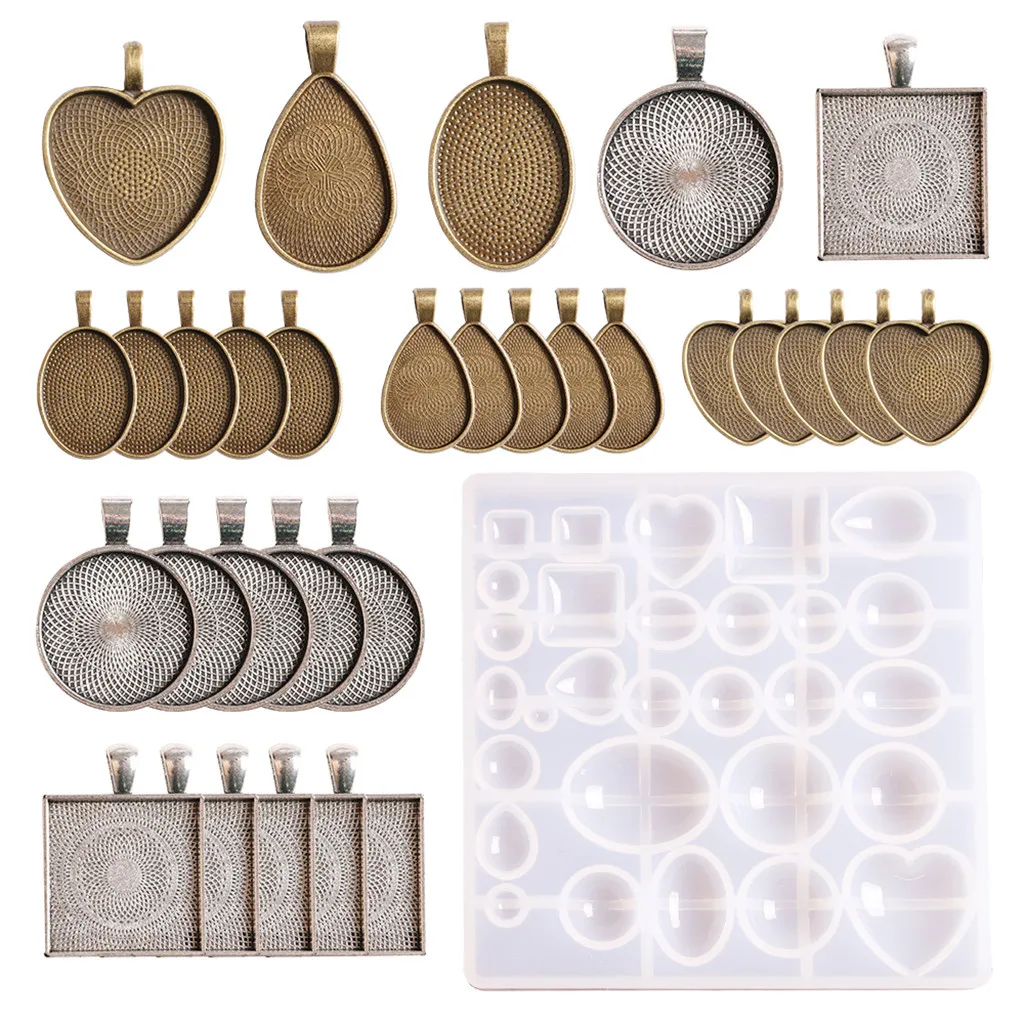 Набор форм для литья ювелирных изделий DIY набор из 30 штук силиконовых кристаллов
