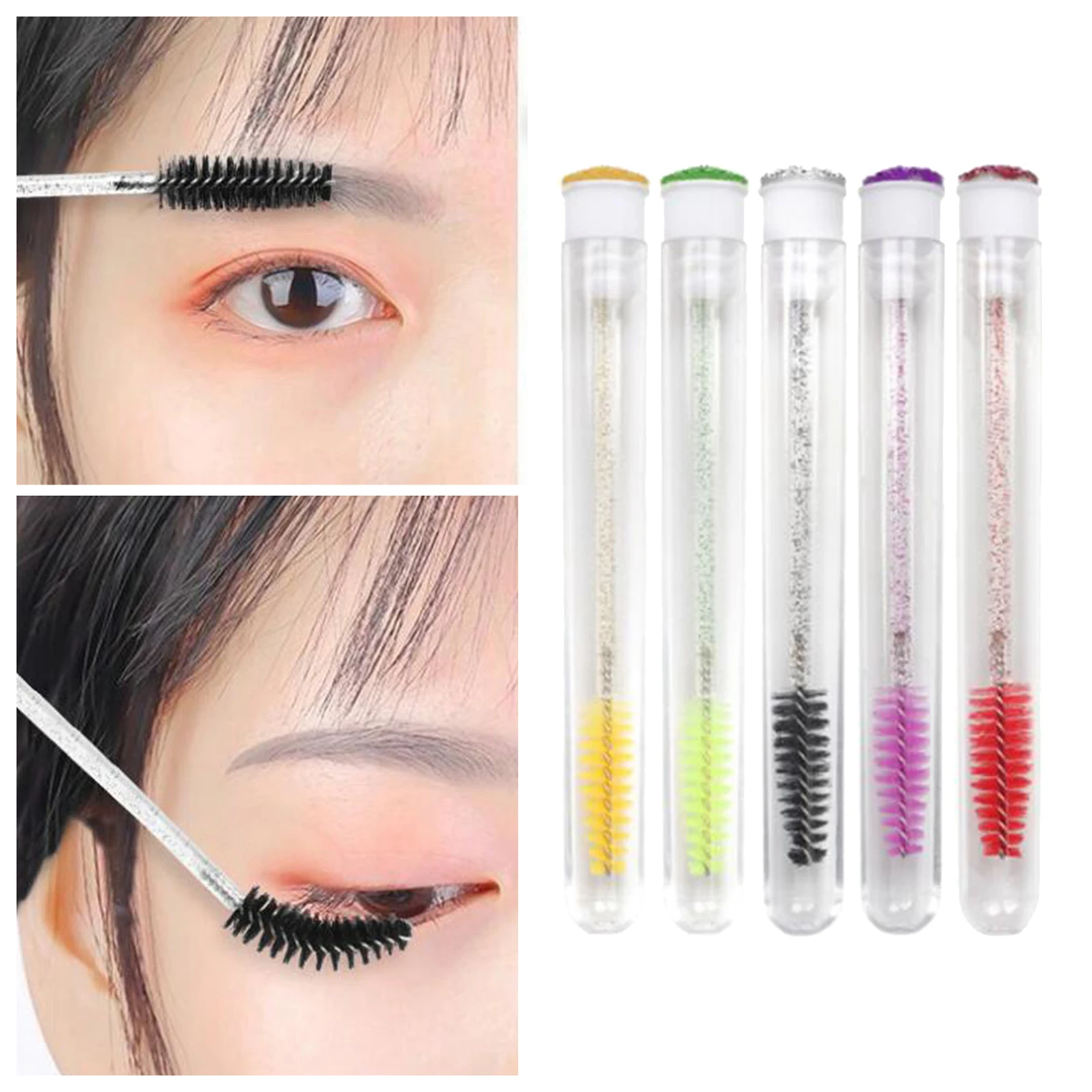 

5Pcs Disposable Eyelashes Mascara Brush Eyebrow Wand with Tube