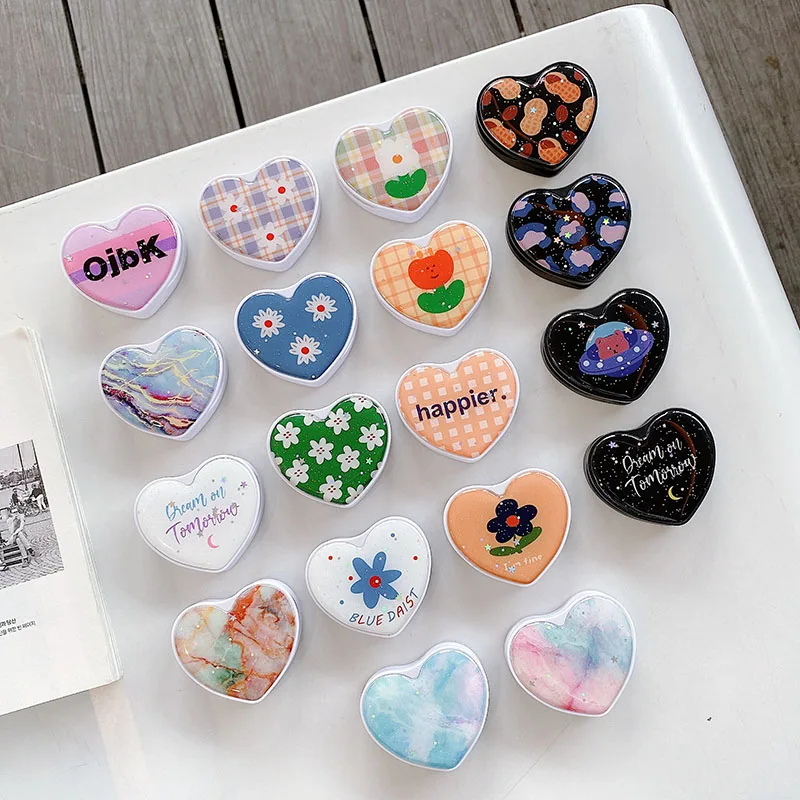 

New Korean popular love heart 3D Folding stand phone case for iphone 12 mini 11 pro max SE 2020 7 plus 8 X XR XS MAX cute cover