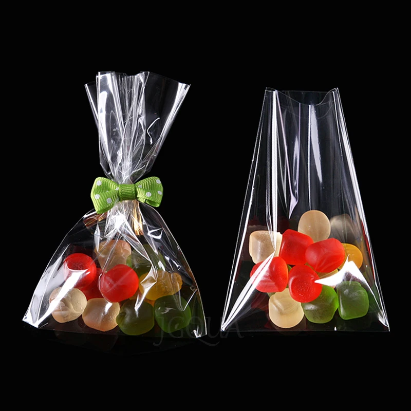 Thick Clear Flat Open Top OPP Plastic Bags For Candy Cookie Lollipop Packaging Card Packing DIY Christmas Wedding Party Gift Bag