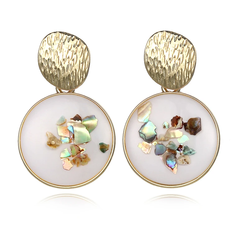 2019 корейские цветные серьги из смолы круглые желтые висячие капельки для женщин