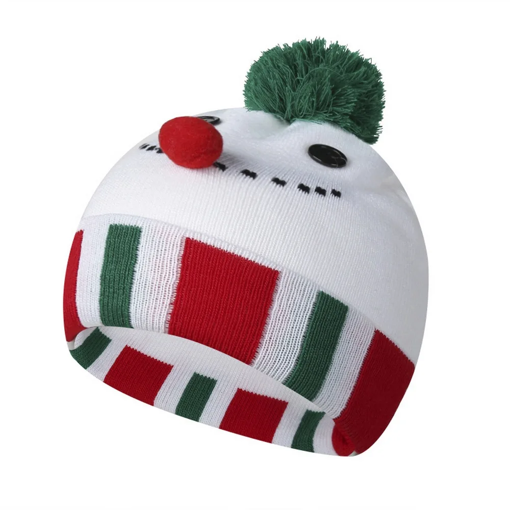 

Christmas Children Hats Winter Beanie Cap Skullies Knitting Snowman Cute Gift Festival Celebration Girl And Boy WY0199