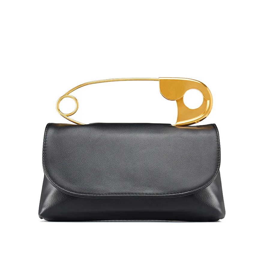 

2021 new big pin design simple fashion soft high quality single shoulder handbag Korean fashion trend chain small square bag