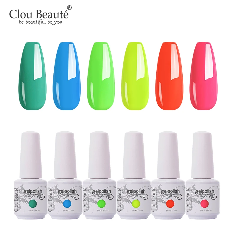 

Гель-лак для ногтей, с блестками, неоновый цвет