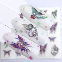 1 pc watermark slider nail stickers decal water transfer tattoo flower butterfly decoration manicure adhesive tip