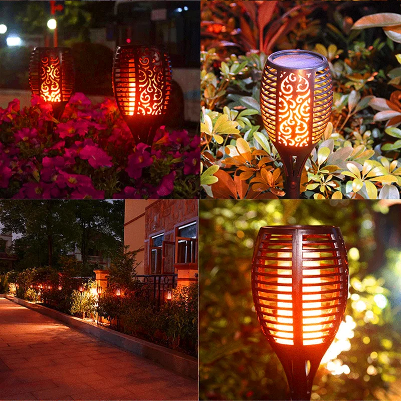 Solar Light Control Flame Dance Outdoor Waterproof 33 LED Garden Torch Lamp for Courtyard Balcony | Лампы и освещение