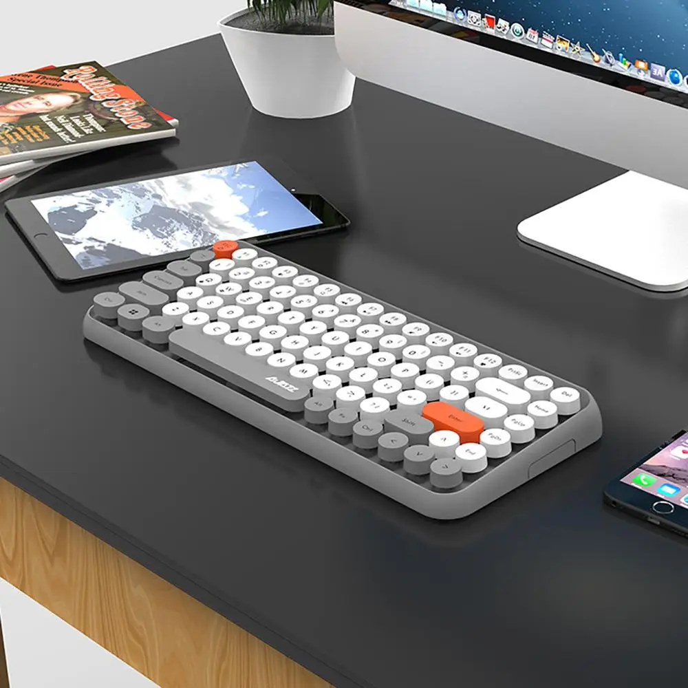 Bluetooth-клавиатура iBen в стиле ретро с круглыми клавишами и пластиковой панелью |