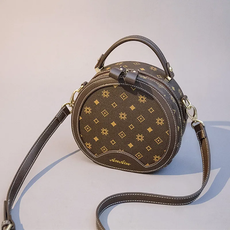 

100% Genuine Leather 2021 New Fashion Cowhide Handbags All-match High-quality Shoulder Diagonal Round Bag Tote Bags for Women Gg