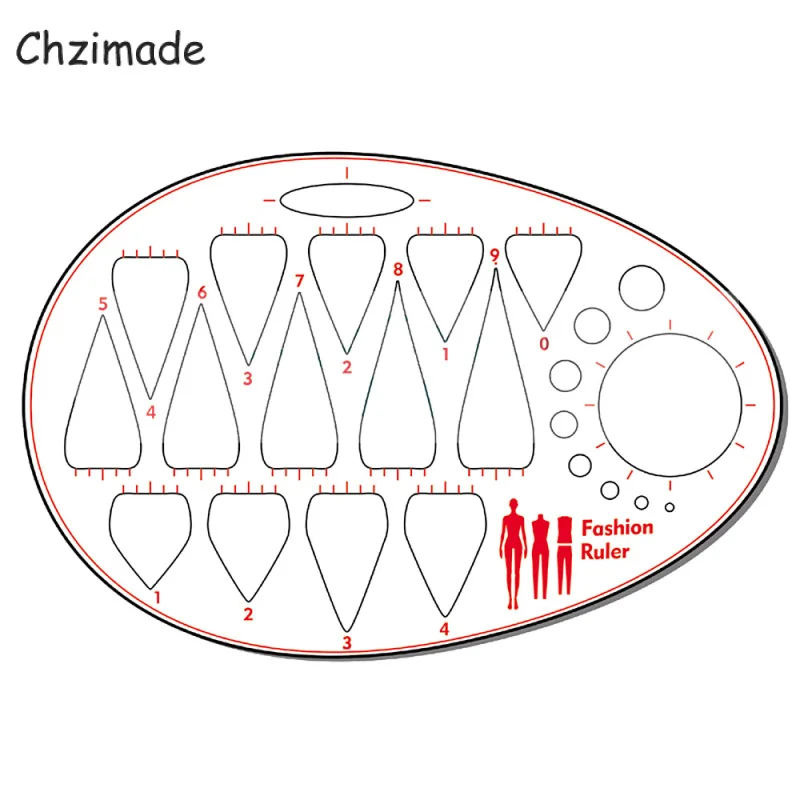 Chzimade Plastic Clothing Neckline Curve Sewing Ruler Measure Fashion Women Female Template Diy Tool Set | Дом и сад