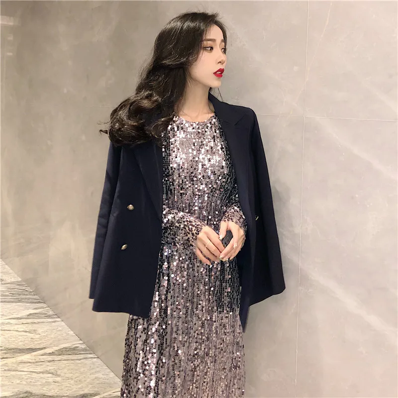 sexy bling women long party dresses lady shiny silver dress dancing evening wedding wear | Женская одежда