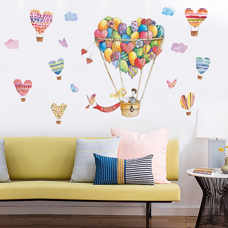 Мультяшные настенные наклейки в форме сердца для детской комнаты детского сада