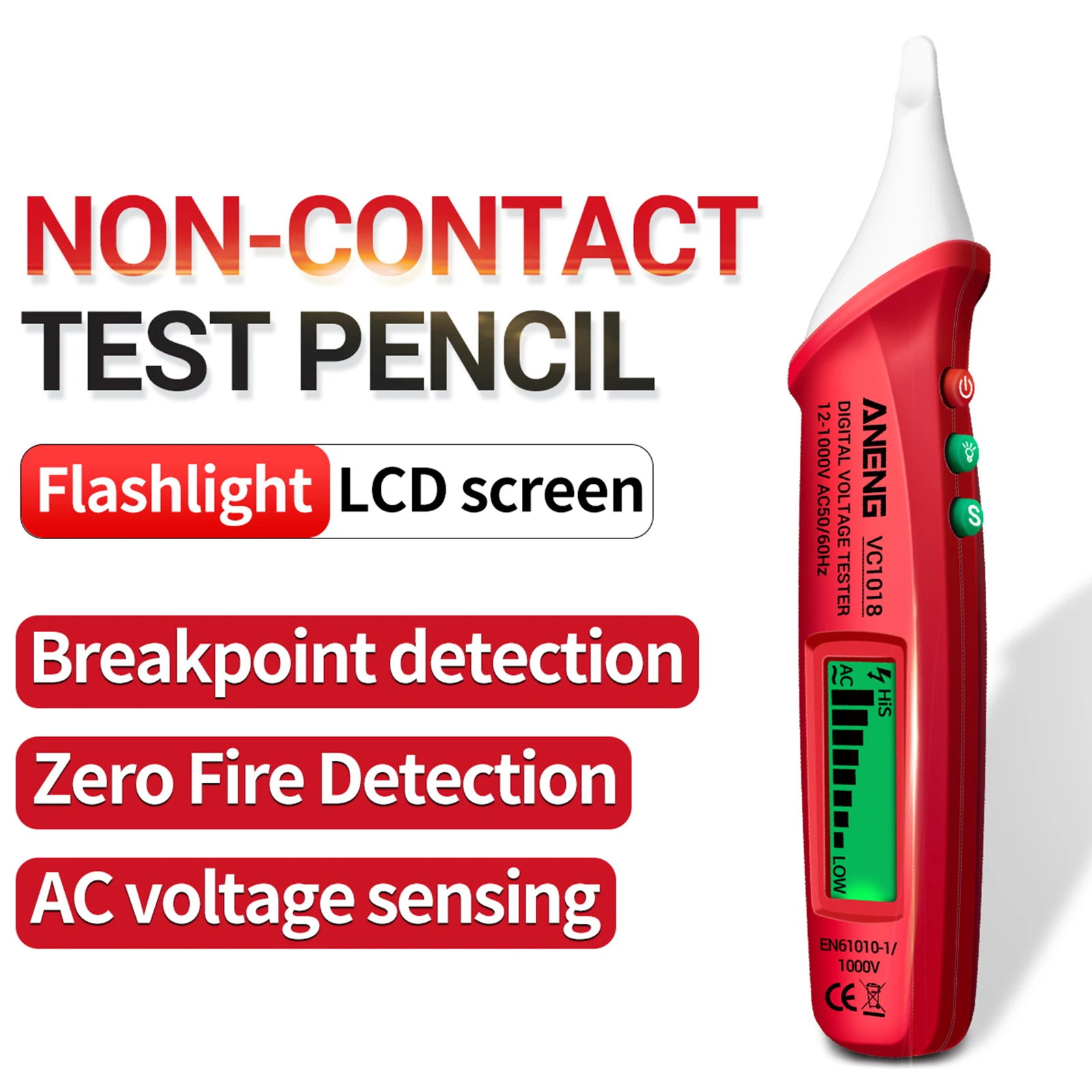 

Бесконтактный тестер для жк-экрана, перо напряжения переменного тока 12-1000 в