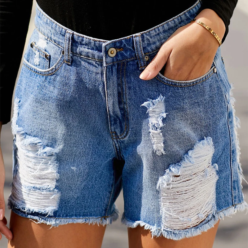 Повседневные джинсовые шорты LIVA GIRL с высокой талией женские летние винтажные