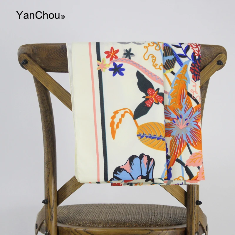 130 Шелковый саржевый квадратный шарф женская большая шаль палантин хиджаб шелк